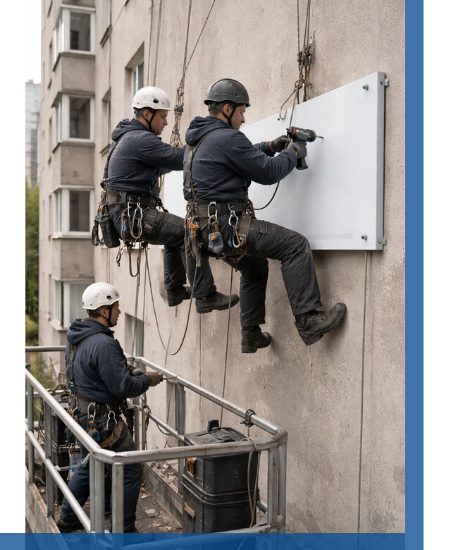 Монтаж табличек и указателей в Ишимбае от 3549 р. | ВЫСОТНИК-Шмб