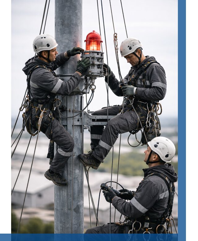 Монтаж заградительных огней в Ишимбае от 8620 р. | ВЫСОТНИК-Шмб