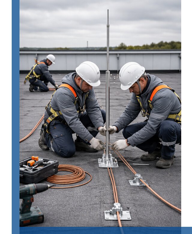 Монтаж молниезащиты на кровле в Ишимбае под ключ с гарантией