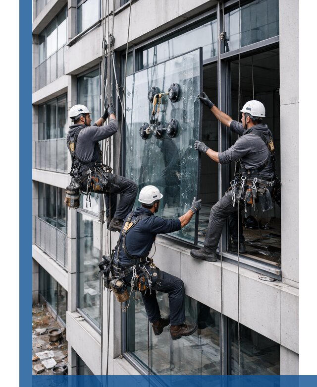 Фасадное остекление и монтаж витражей зданий в Ишимбае под ключ