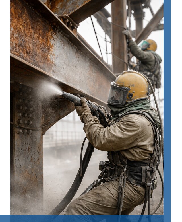 Пескоструйная очистка металлоконструкций в Ишимбае по 608 р. ВЫСОТНИК-Шмб