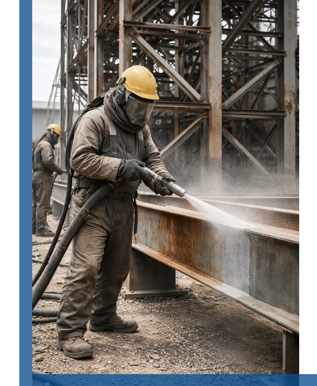 Пескоструйная очистка металлоконструкций в Ишимбае промышленная