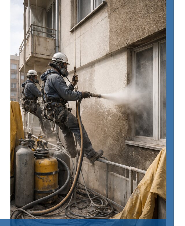 Пескоструйная очистка фасада в Ишимбае от 659 р. | ВЫСОТНИК-Шмб