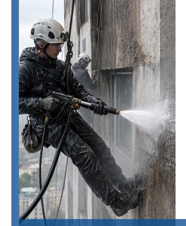 Гидроструйная очистка фасадов и конструкций в Ишимбае