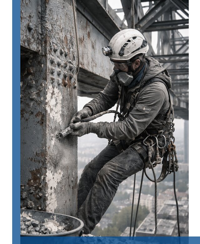 Удаление старой краски с металлических конструкций в Ишимбае