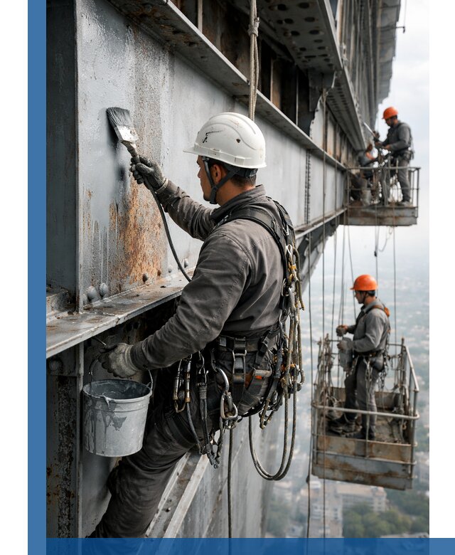 Покраска металлоконструкций на высоте в Ишимбае профессионально