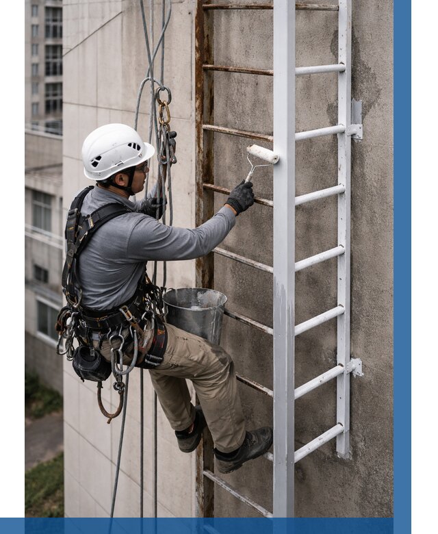 Покраска пожарных лестниц в Ишимбае от 4563 р. | ВЫСОТНИК-Шмб