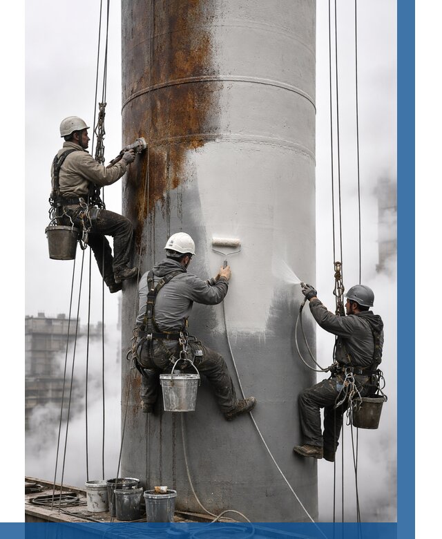 Покраска дымовых труб в Ишимбае от 8620 р. | ВЫСОТНИК-Шмб