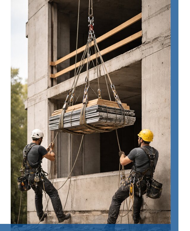 Подъем материала на этаж веревками в Ишимбае от 1521 р. | ВЫСОТНИК-Шмб