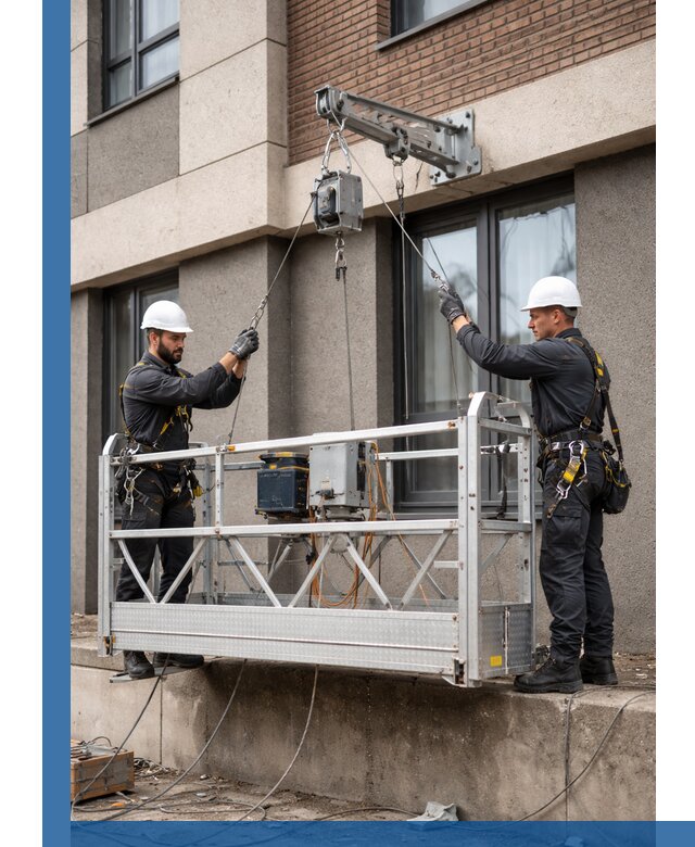 Монтаж и подъем фасадной люльки в Ишимбае с гарантией безопасности