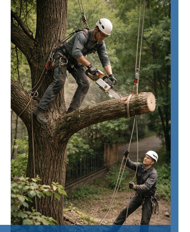Спил деревьев альпинистами в Ишимбае от 8113 р. | ВЫСОТНИК-Шмб
