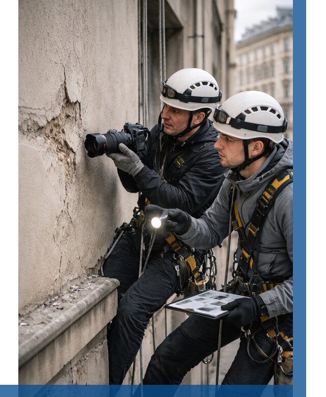 Фотофиксация дефектов фасада в Ишимбае от 4563 р. | ВЫСОТНИК-Шмб