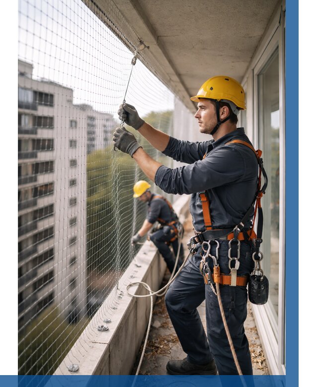 Монтаж сетки от птиц в Ишимбае от 4563 р. | ВЫСОТНИК-Шмб