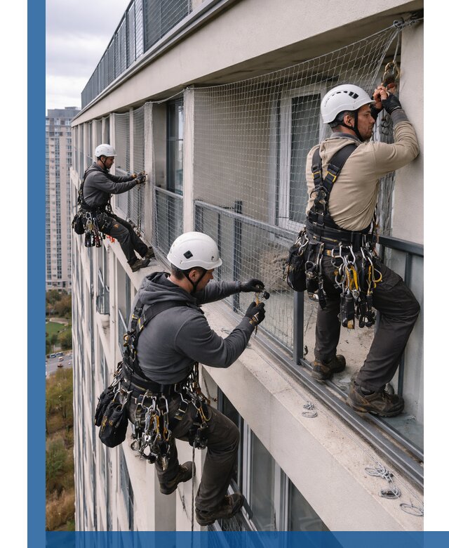 Профессиональный монтаж защитной сетки от птиц в Ишимбае